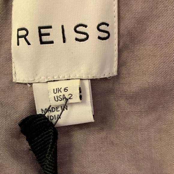 Reiss Beaded Dress Dark Taupe Size 2 - Picture 7 of 8